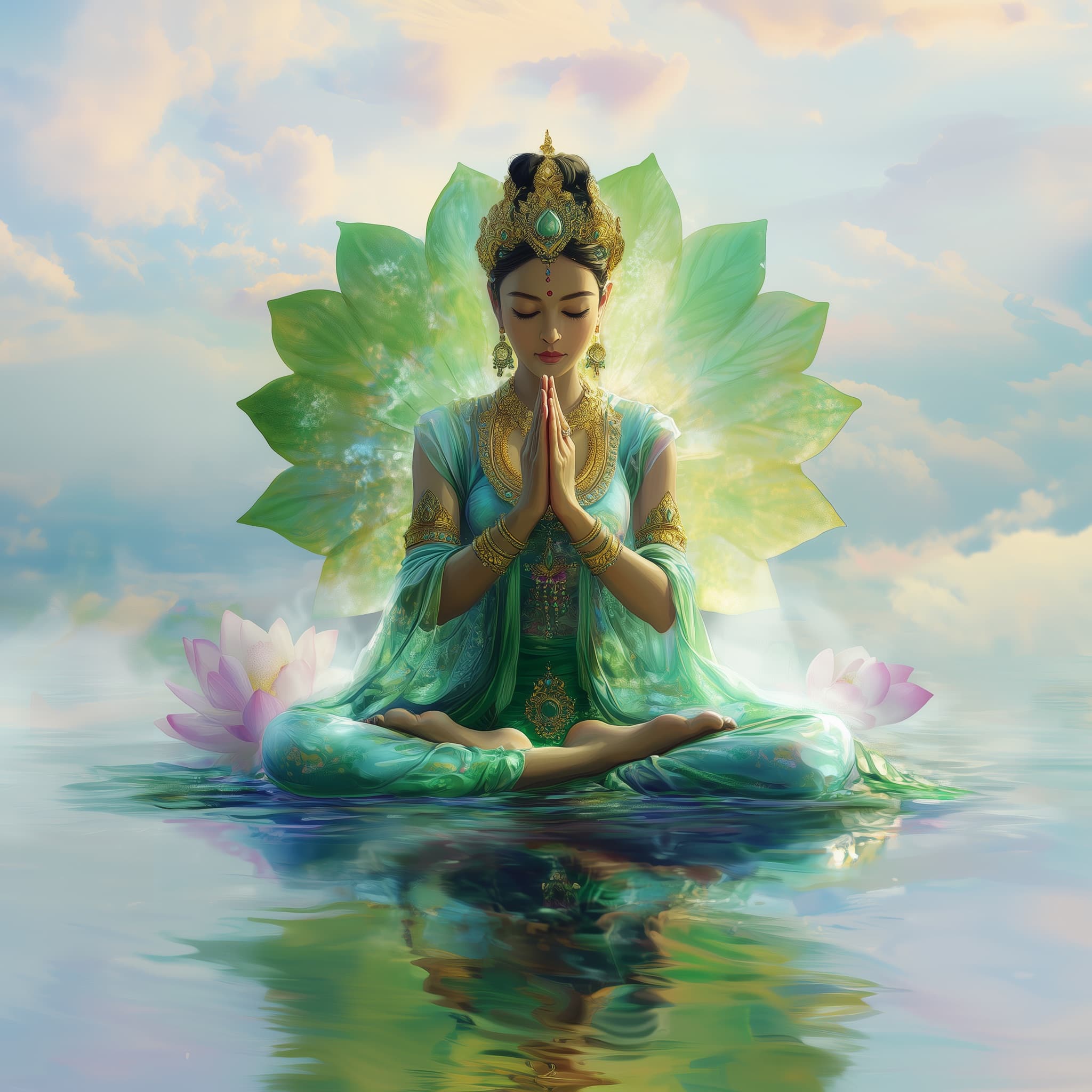 Om Tare Tuttare Ture Soha — Green Tara artwork