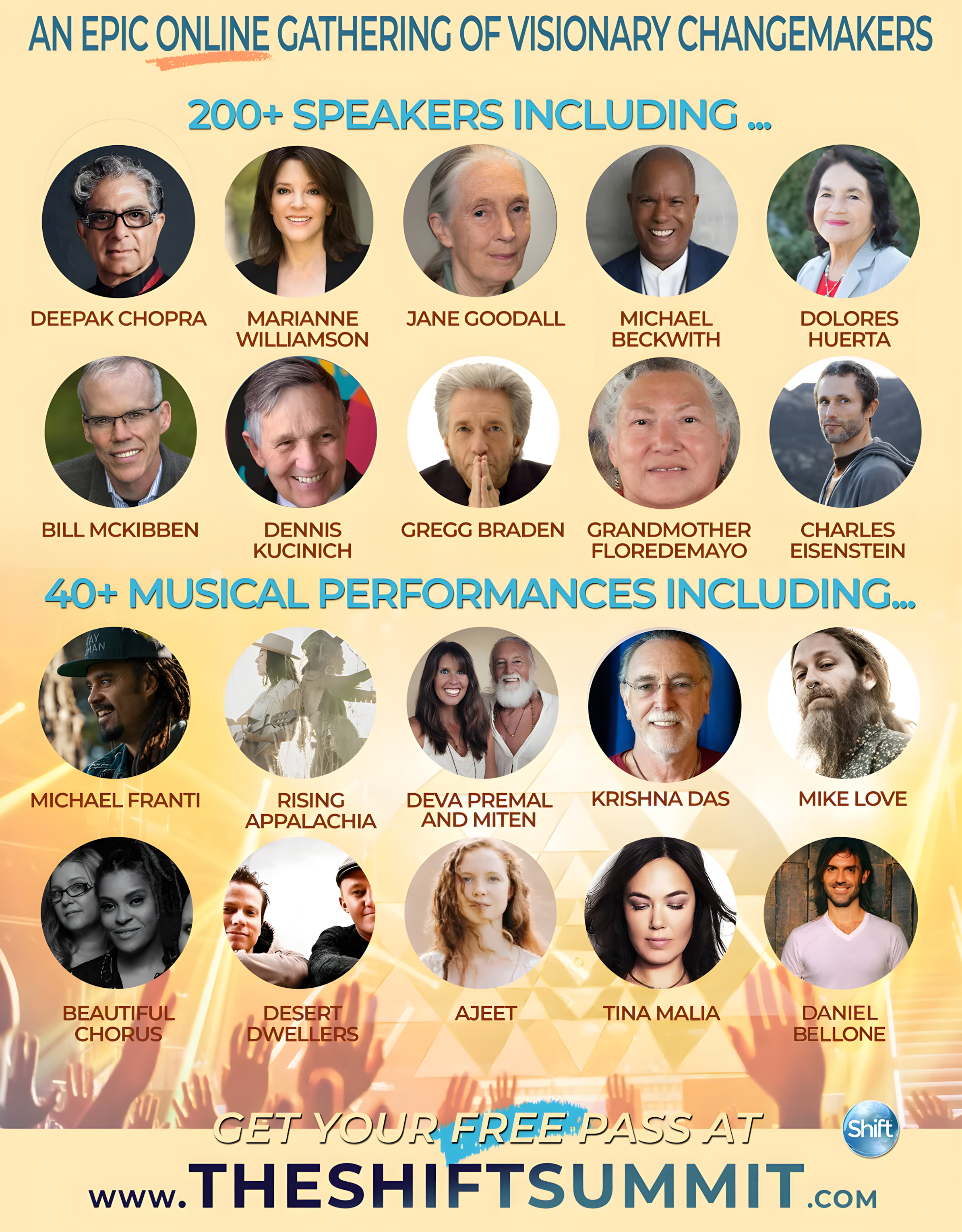 Workshop lineup poster with many artists